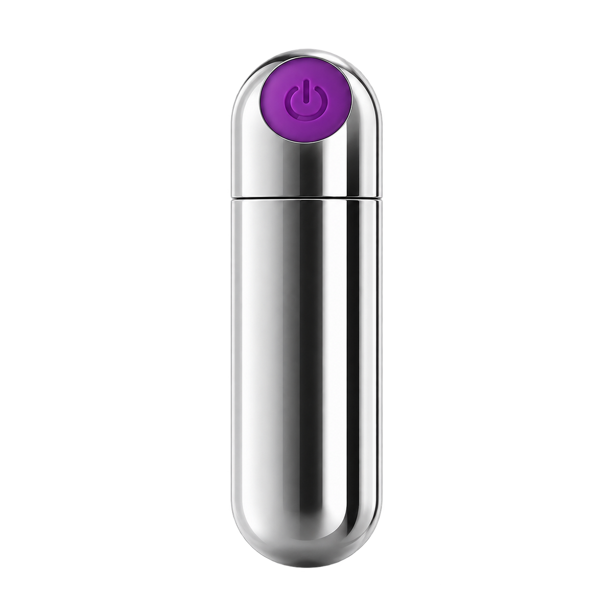 Rechargeable mini bullet — silver and purple transparent product cutout