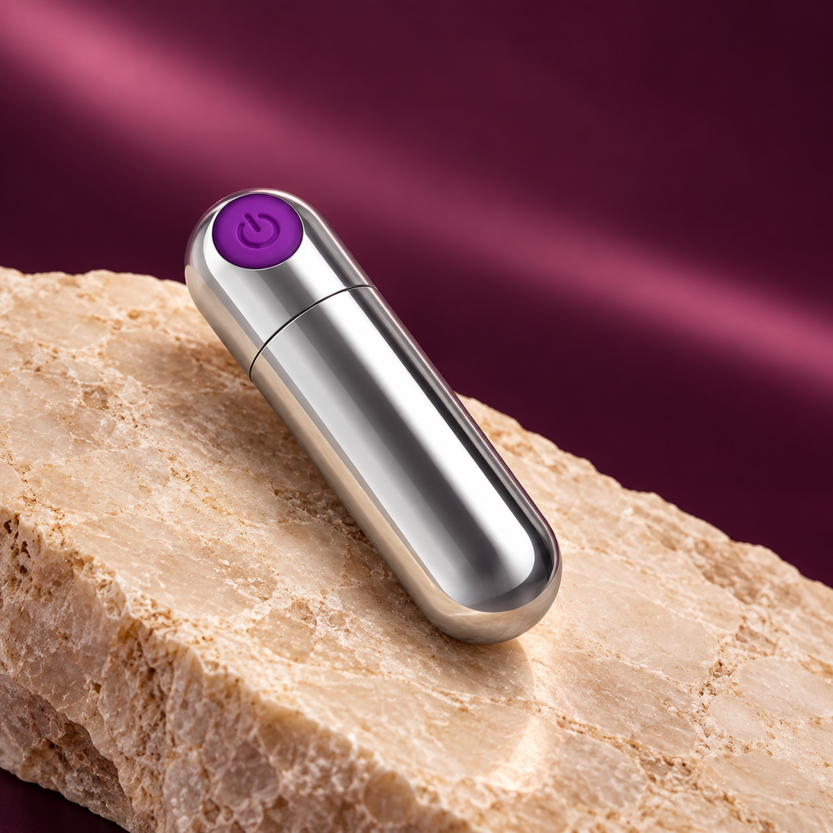Rechargeable mini bullet, 10 modes — styled supplier-reference image; final configuration pending